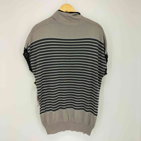 シーケーカルバンクライン ck Calvin Klein コットンレーヨン ボーダー ハイネックトップス レディース JPN:4