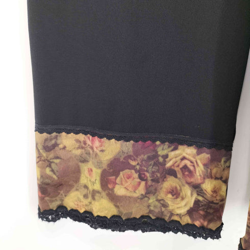 ミハエルネグリン Michal Negrin ローズ柄切替 レーストリム フレアパンツ レディース JPN:S