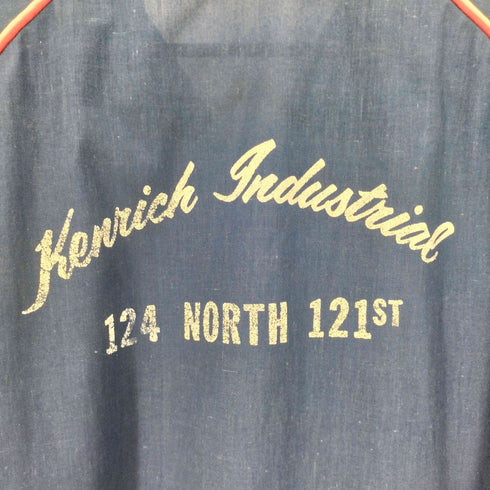 ヒルトン HILTON 70S USA製 三角タグ Michael 刺繍 ライン ラグラン スリーブ 開襟 オープンカラー S/S ボーリング シャツ メンズ import:L