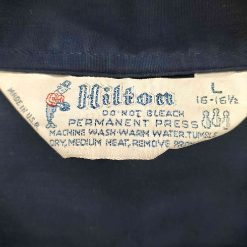 ヒルトン HILTON 70S USA製 三角タグ Michael 刺繍 ライン ラグラン スリーブ 開襟 オープンカラー S/S ボーリング シャツ メンズ import:L