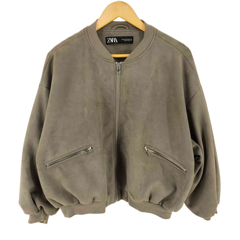 ザラ ZARA フェイクスウェード ボンバージャケット レディース import:S
