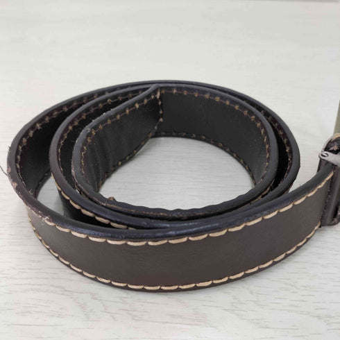 Genuine Leather アウトライン ステッチ レザー ベルト メンズ