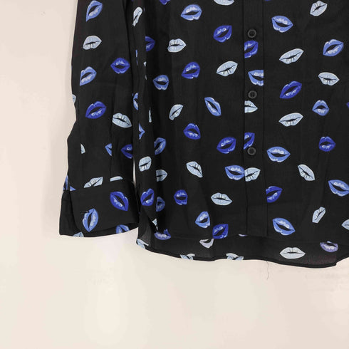ザラ ZARA リッププリントレーヨンシャツ レディース import:L