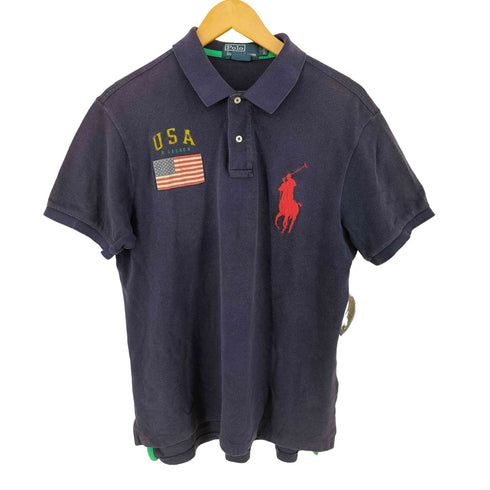 ポロバイラルフローレン Polo by RALPH LAUREN ビックポニー刺繍 ポロシャツ メンズ import:L