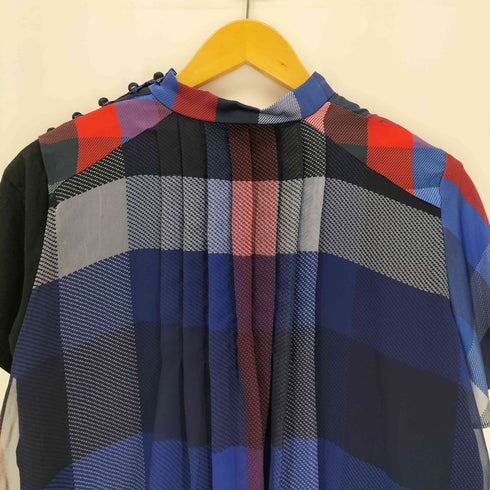 サカイ Sacai 22AW チェック レイヤード プリーツ プルオーバー レディース JPN:1