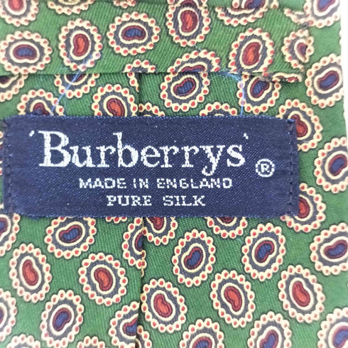 バーバリーズ BURBERRYS 80-90S 英国製 SILK100% シルク アメーバ 総柄 ネクタイ メンズ