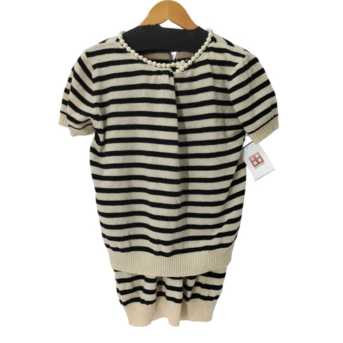 ジュンヤワタナベコムデギャルソン JUNYA WATANABE COMME des GARCONS 03AW S/S パールデザインレイヤードボーダーウールニット レディース