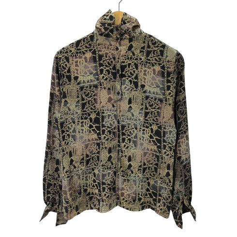 L/S 総柄ハイネックシャツ レディース