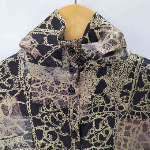 L/S 総柄ハイネックシャツ レディース