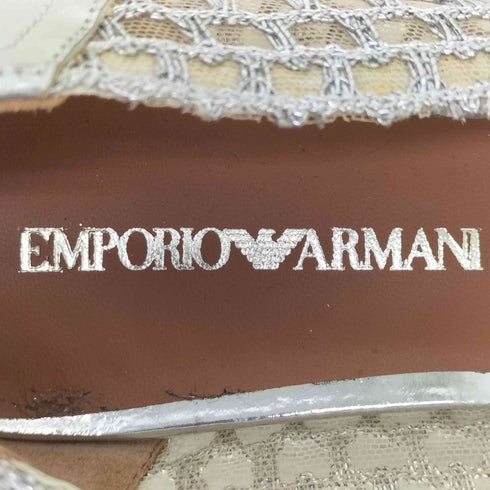 エンポリオアルマーニ EMPORIO ARMANI メッシュ シースルーメタリックパンプス レディース 36