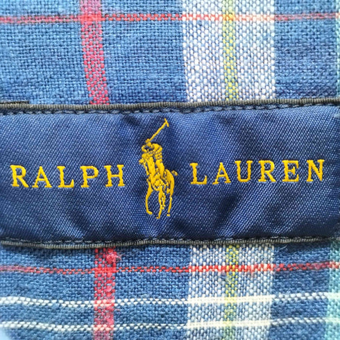 ラルフローレン RALPH LAUREN マドラスチェック リネンボタンダウンシャツ レディース JPN:M