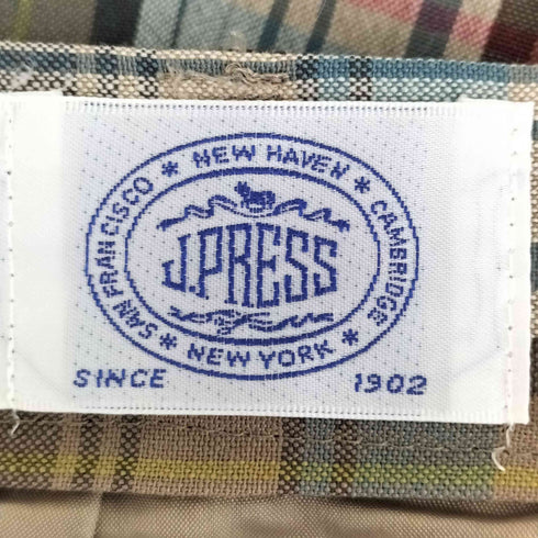 ジェイプレス J.PRESS タータンチェック ウールスラックスパンツ レディース 60/88/76