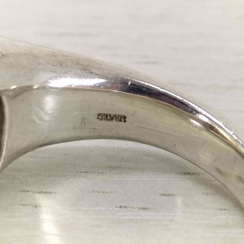 アガット agete SILVER SPOON シルバー刻印 シグネットリング レディース 12号