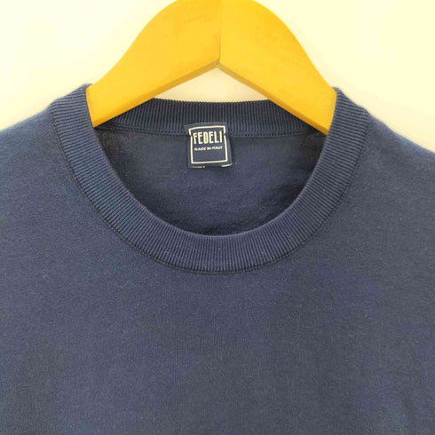 FEDELI GIZA LIGHT DUSTY イタリア製 クルーネックニット メンズ JPN:50
