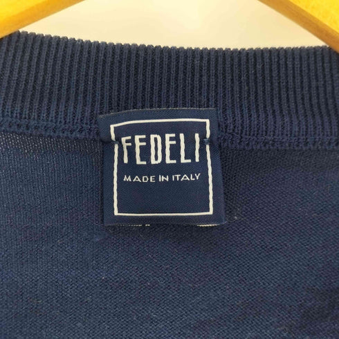 FEDELI GIZA LIGHT DUSTY イタリア製 クルーネックニット メンズ JPN:50