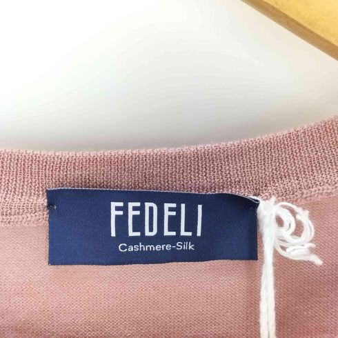 FEDELI イタリア製 CH SETA カシミヤシルク クルーネックニット メンズ JPN:50
