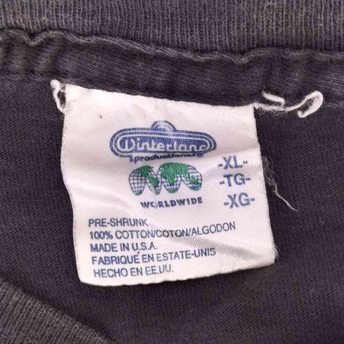 ウインターランド winterland 90S 両面 バンドプリントクルーネックTシャツ 裾袖シングル メンズ JPN:XL