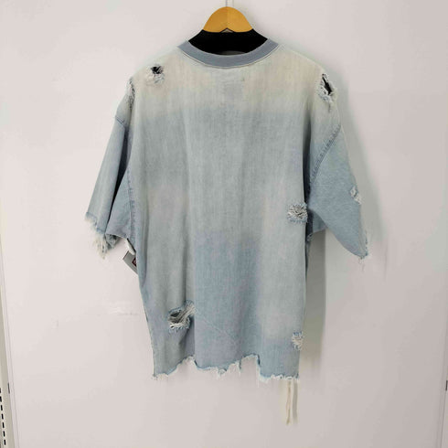 ザラマン ZARA MAN ダメージ加工 デニム クルーネックTシャツ メンズ import:S
