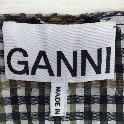 ガニー Ganni カシュクール ラップ ブラウス チェック レディース JPN:36