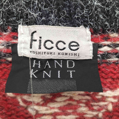 フィッチェ ficce ネイティブ柄 シルク混 プルオーバー ウール ニット メンズ