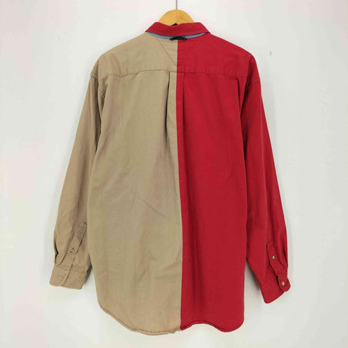 トミーヒルフィガー TOMMY HILFIGER 異素材切替 クレイジーパターン ボタンダウンシャツ メンズ import:L
