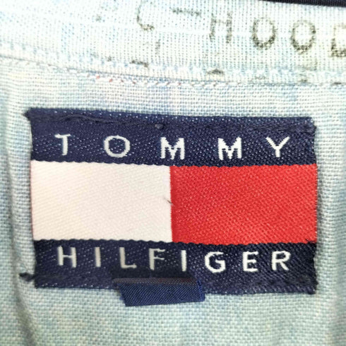 トミーヒルフィガー TOMMY HILFIGER 異素材切替 クレイジーパターン ボタンダウンシャツ メンズ import:L