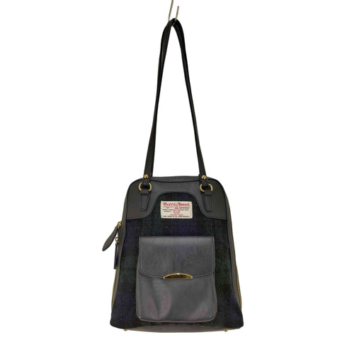 ハリスツイード Harris Tweed 2WAY ツイード切替 レザー ミニ バックパック レディース