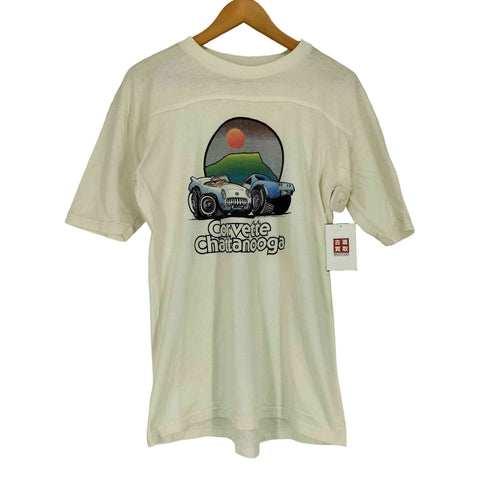 裾シングル Corvette Chattanooga フロントプリントクルーネックTシャツ メンズ