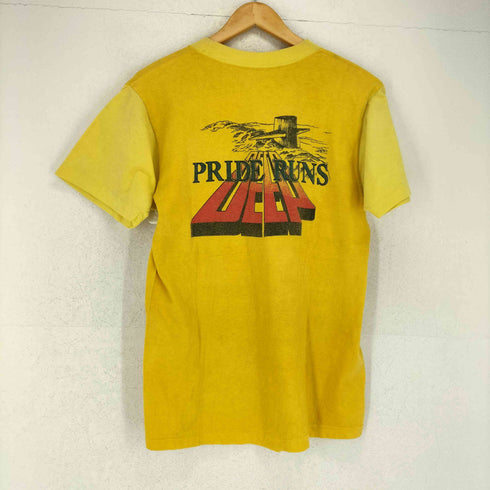 USS POGY 襟袖切替両面プリントクルーネックTシャツ メンズ