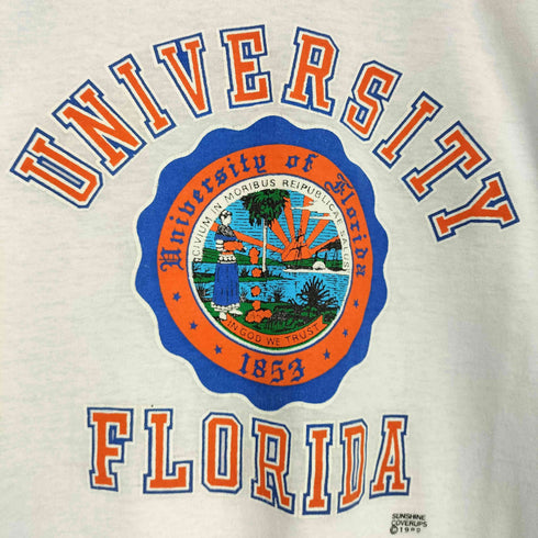 ©1989 袖裾シングル UNIVERSITY FLORIDA クルーネックTシャツ メンズ
