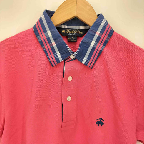 ブルックスブラザーズ BROOKS BROTHERS SLIMFIT ロゴ刺繍 S/S ポロシャツ メンズ import:S