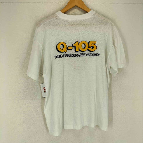 袖裾シングル Q-105 両面プリントクルーネックTシャツ メンズ
