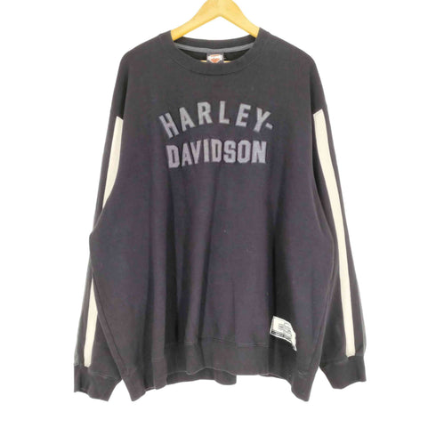 ハーレーダビッドソン HARLEY-DAVIDSON フロント刺繍アームラインクルーネックスウェット メンズ 2XL