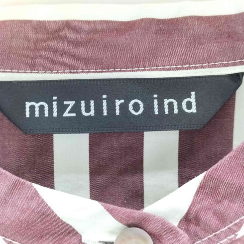 ミズイロインド mizuiro ind ストライプバンドカラーシャツワンピース レディース JPN:M