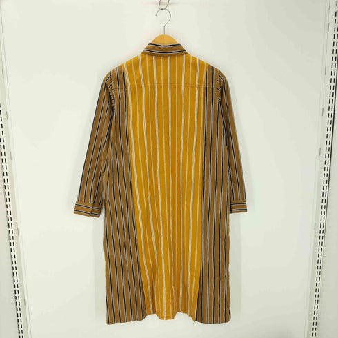 フレッドペリー FRED PERRY 月桂樹刺しゅう ストライプシャツワンピース レディース uk8