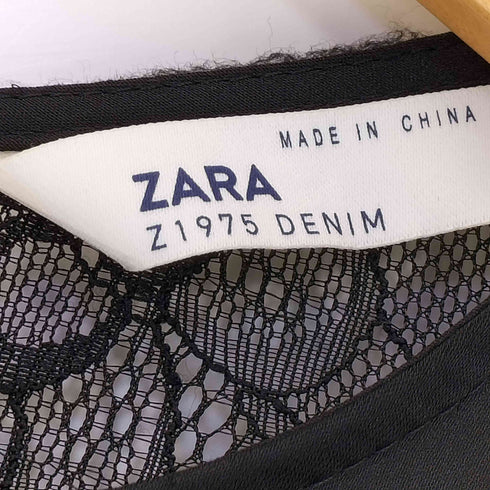 ザラ ZARA レース切替デザインサテンロングワンピース レディース JPN:M