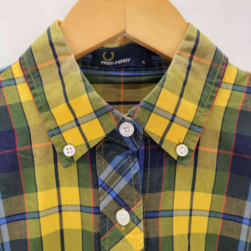 フレッドペリー FRED PERRY 月桂樹刺しゅう チェック柄シャツワンピース レディース 10