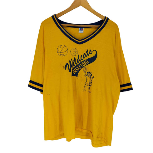 ラッセルアスレチック RUSSELL ATHLETIC 70S~ MADE IN USA フロッキープリント バスケットボールTシャツ メンズ XL