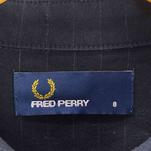 フレッドペリー FRED PERRY 月桂樹刺しゅう ストライプシャツワンピース レディース 8