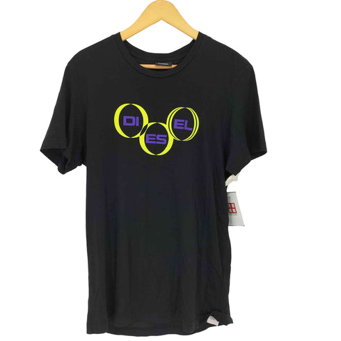 ディーゼル DIESEL ロゴプリントクルーネックTシャツ メンズ L