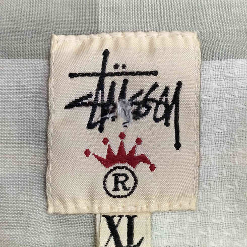ステューシー Stussy 白タグ チェック オープンカラーシャツ メンズ import:XL