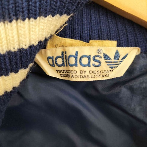 アディダス adidas 80S デサント社製 三角タグ 襟リブニット トレフォイル ロゴ刺繍 2WAY ナイロン ジャケット メンズ import:L