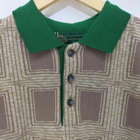 ジム gim 23SS ombre check knit polo オンブレ チェック ニット ポロ シャツ メンズ JPN:L