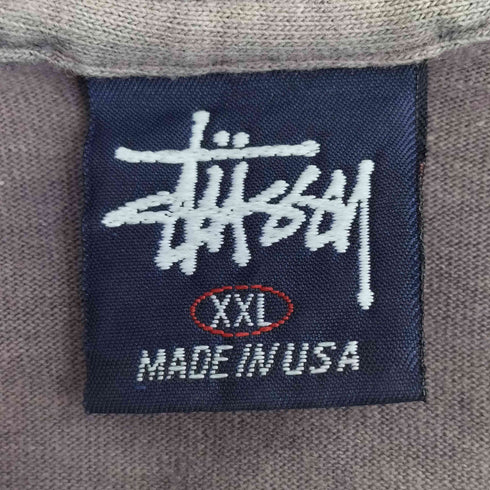 ステューシー Stussy 紺タグ USA製 クラウン刺繍 Tシャツ 袖&裾シングル メンズ import:XXL
