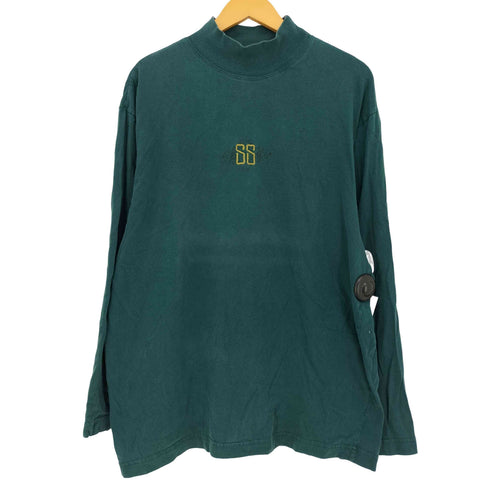 ステューシー Stussy 黒タグ USA製 刺繍 ハイネック ロングスリーブ Tシャツ モックネック メンズ import:L