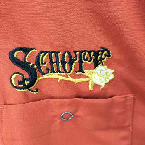 ショット Schott T/C WORK SHIRT ROSE EMBROIDERED メンズ import:M