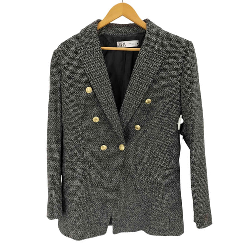 ザラ ZARA ツイードテーラードジャケット レディース import:M