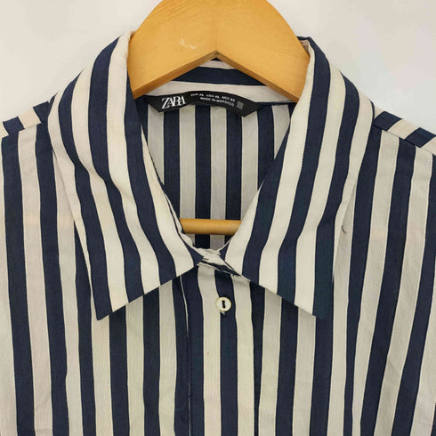 ザラ ZARA レーヨン混 ストライプ シャツワンピース レディース import:XL