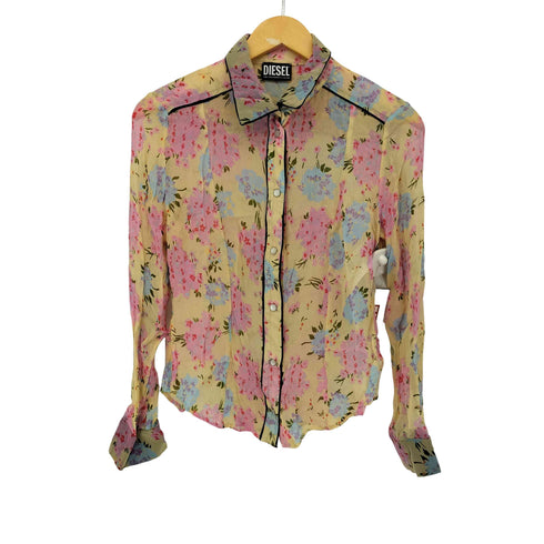 ディーゼル DIESEL 総柄シアーレースシャツ レディース import:M