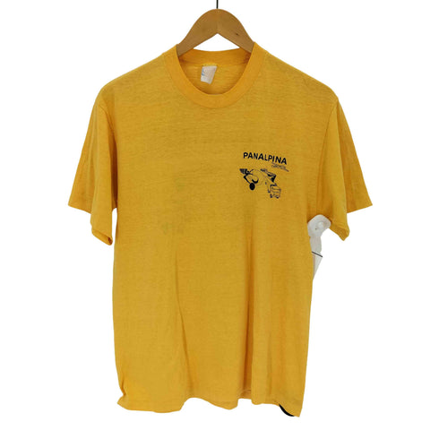 80~90s PANALPINA 両面 シングルステッチ プリントクルーネックTシャツ メンズ